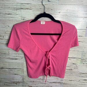 Aritzia Wilfred Free Only Tie-Front Pink  T-Shirt Cardigan size xxs